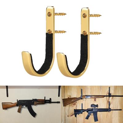 China Bugleman Steel 1 Pair Metal Gun Rack and Shotgun Hooks Rifle Hangers Store Rifle Shotgun and Bow, Wall Mount Storage Set Anti Scuff for sale