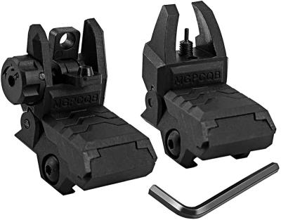 China Polymer+Aluminum Alloy Nylon Profile Front Rear Sight Compatible Bugleman Flip Up Iron Sight Low For Picatinny Rail Black Pop Up Backup Sights for sale