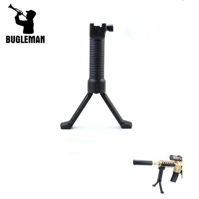 China Steel Outdoor Tactical Retractable Y Grip Bracket Bugleman Quarter Grip Elastic Vertical Bipod With Guide Rail for sale