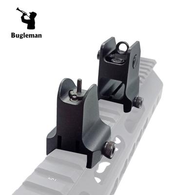 China Bugleman Lightweight Tactical Rail Mount Fixed Front Rear Iron Sight Weaver Picatinny Rail Sight for sale