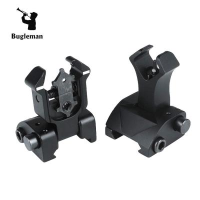 China Bugleman BUIS Lightweight Tactical Front & Back Flip Up Sight Iron Back Sight Flip Up Sight for sale