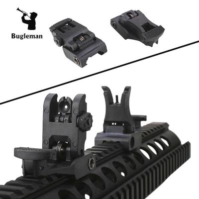 China Bugleman Lightweight Tactical Flip-Up Emergency Front And Rear Sight Set For 20mm Rail Hunting for sale