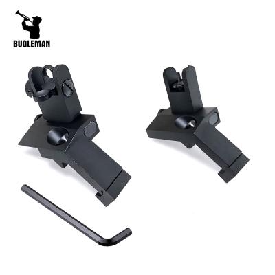 China Bugleman Lightweight Front and Rear 45 Degree Flip Up Offset Quick Transition Iron Backup Sight for sale