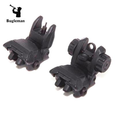 China Bugleman Lightweight Flip Up Iron Sight Solid and Light Weight Front Rear Sight Compatible for Picatinny Weaver Rail Black Pop up Emergency Sigh for sale