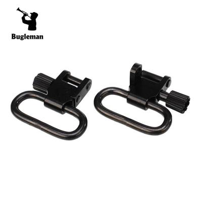 China Aluminum Alloy & 2Pcs High Tensile Steel 1 Inch Bugleman Quick Detachable QD Sling Swivel Military Black Super Mount Set For Rifle&Shotgun for sale