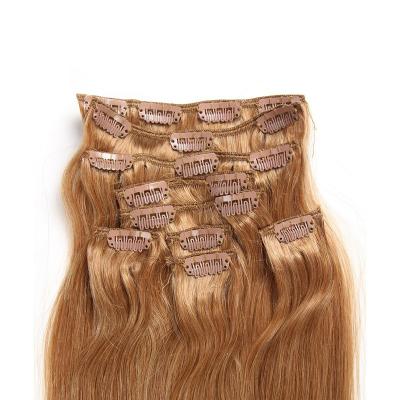 China 100 Wave Silky Straight Hair Clip In Hair Extension Silky Straight Hair 14-22inch Blonde for sale