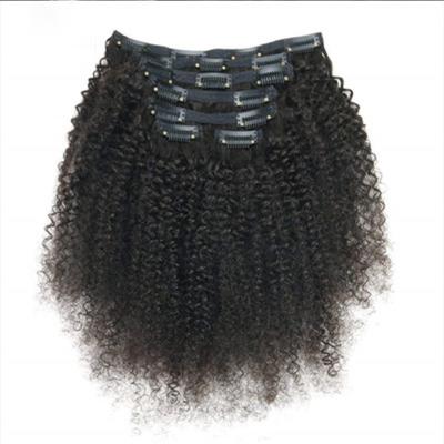 China Silky Straight Wave Clip In Afro Kinky Curly Wig Seven Piece Hair Extension Set for sale