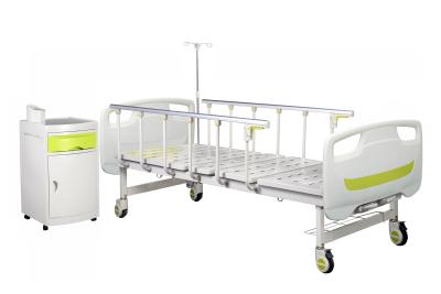 China Cama manual del interno de la cama de hospital de la cabeza de dos ABS de las funciones del &Foot de la cama médica desmontable del tablero en venta