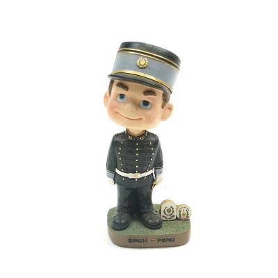 China Around the World Polyresin Bobblehead Design Personal Jerk Soldier Main Figure for sale