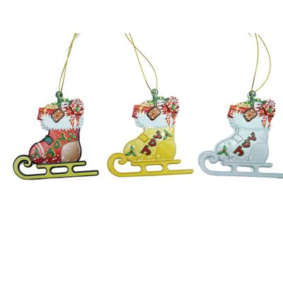 China 2020 Christmas Tree Ornaments Hanging Christmas Tree Resin Ornaments Skiing Shoes for sale