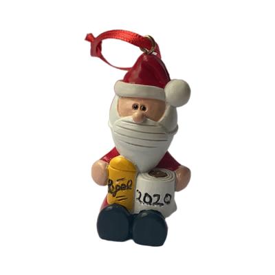 China Personalized 2020 Quarantine Ornaments 2020 Christmas Ornament Santa Gingerbread Man Face Quarantine Wearing Ornaments for sale