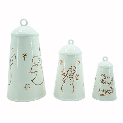 China Christmas Decoration Free Sample Christmas Decoration LED Light Ceramic Candle Lantern for sale