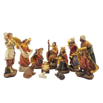 China Europe 8 Inch Resin Christmas Nativity Top Grace Set Religious Figurines Nativity Scene Statue for sale