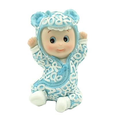 China Europe Polyresin Baby Boy Product Baby Shower Decorative Figurines for sale