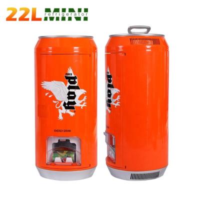 China High Quality DC AC Refrigerator 22L AC110V ABS Press Type Cans No Noise Mini Fridge For Car Drinks for sale