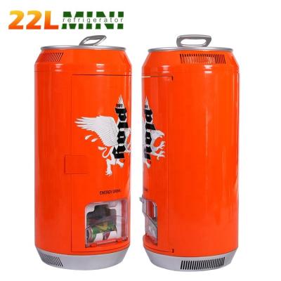 China Hot Selling Customized 22L DC AC Fridge Refrigerator Cylinder Cans No Noise Mini Cooler And Warmer Small Fridge Refrigerator For Bedroom for sale