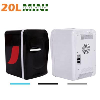 China Factory Wholesale 20L Portable DC AC Refrigerator Fridge 12V Cute No Noise Small Fridge Mini Fridge For Household Home Fruits And Vegetables for sale