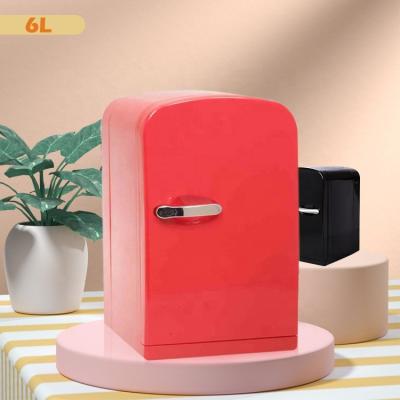 China Cute New Design 6L DC AC Fridge Refrigerator No Noise Mini Cooler And Warmer Small Fridge Refrigerator For Milk Car Beer Vegetables for sale