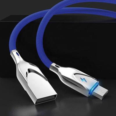 China Wholesale 5V 3A 480Mbps 1m Charge And Transfer Data Factory Indicator Light Zinc Alloy Usb To Micro Data Fast Charging Cables for sale