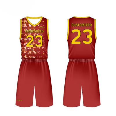 China New Design Antibacterial Sublimation Printing Cheap Design Basketball Uniforms Simply Online for sale