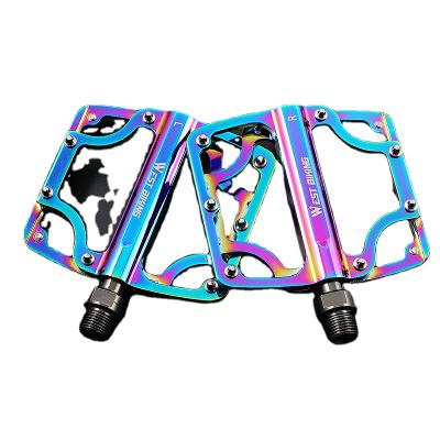 China Colorful Mountain Bikes CNC MTB Road Ultralight Road Bike Part Anti-Slip Flat BMX 3 Pedals Cycling Accessories for sale