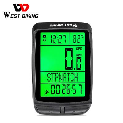 China WESTERN CYCLING Waterproof Mountain Road Bike Odometer MTB Backlight Tachometer LED Computer Wireless Backlight Bicycle 5 Tongue Waterproof Stopwatch for sale