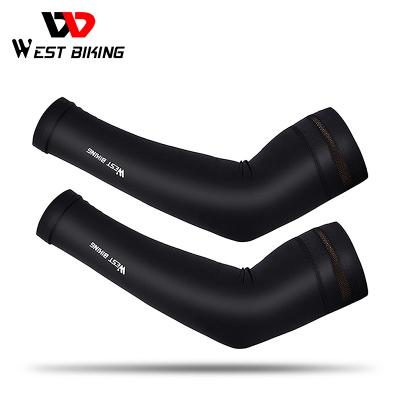 China stretch & CYCLING Men's Running Fitness Sport Breathable Spandex WEST Ice Cloth Arm Sleeves Protection Cycling Womens Arm Warmers Sleeves for sale