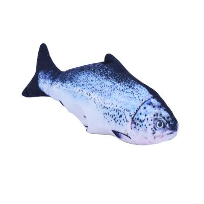 China Realistic Lifelike Electric Movable Wiggle Fish Plush Cat Toy for sale