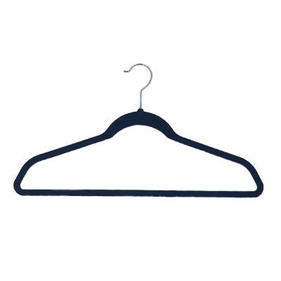 China Behind Doors/On Walls Wholesale Garment Over The Bathroom Door Hook Velvet Hangers Heavy Duty Non To Slip Felt Suit Hangers With Logo for sale