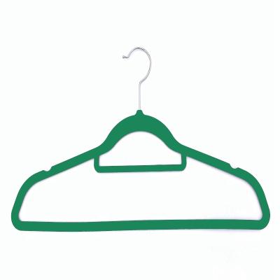 China Bathroom Factory Wholesale High Quality Velvet Non Slip Flocked Suit Coat Clothes Velvet Hanger Flocked Hanger For Clothing for sale