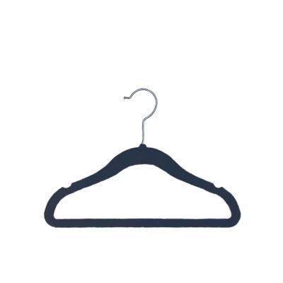 China Non Slip Durable Wholesale Eco-Friendly Modern Kids Hangers 360 Degree Swivel Hook Coat Pant Velvet Hangers for sale