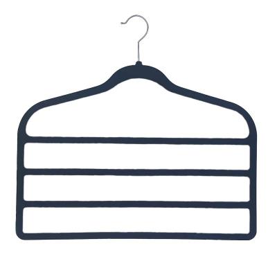 China Behind Doors/On Walls Hanger Multifunctional Non-slip Velvet Flocked 4 Layers Hangers Space Saving Pants For Closet Organizer for sale