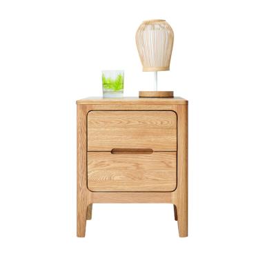 China Small bedside table nature color (the other) of 2 drawers nightstand adjustable modern wooden bedside table for sale