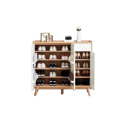 China (Other) Adjustable Wooden Storage Cabinet Living Room Furniture Three Doors Shoe Rack for sale