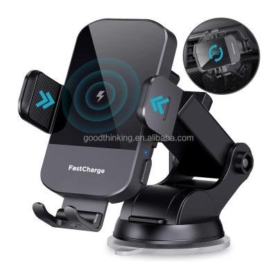 China Mobile Phone Car Phone Holder 15W Fast Charging OEM Logo Mobile Phone Holder With Wireless Charger For Cars for sale