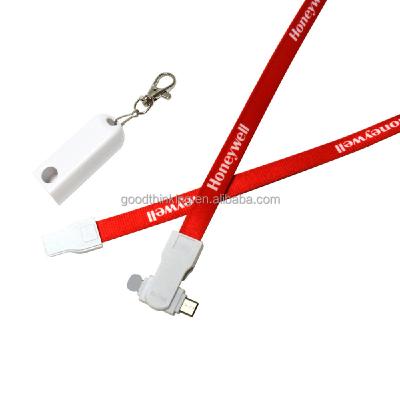 China Camera Lanyard Charge Cable 3 in 1 Popular Multi Function 2A 3A USB C Mobile Phone Fast Charging Data Cable for sale