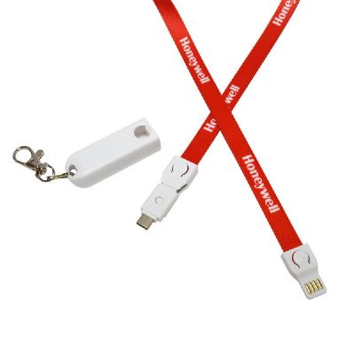 China Quick Charging Logo Camera Micro USB Cable Type C Phone Cable OEM 3 in 1 Lanyard ABS Cable for sale