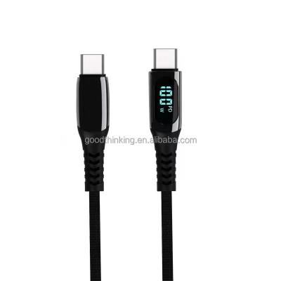 China Camera LED Display Design 20W 100W Braided USB C to Type C Fast Charging Cable 1M 2M Kinds of Electrical Cable for sale