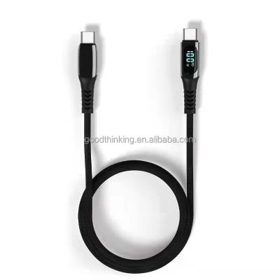 China Camera Usb Charging Cable Braided Data Cable 5A 100W Fast Charging Type C Cable With Led Digital Display for sale