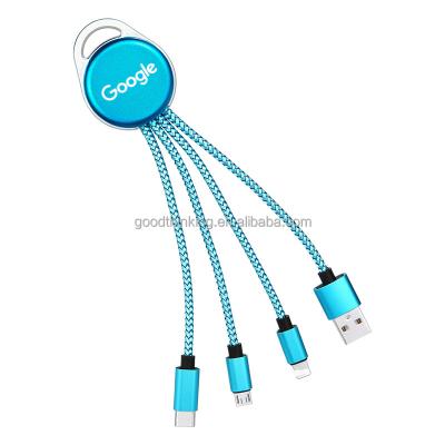 China Camera 3 in 1 Metal Frame Braided USB Cable USB C C For Phone Charging Colorful Micro USB Cable for sale