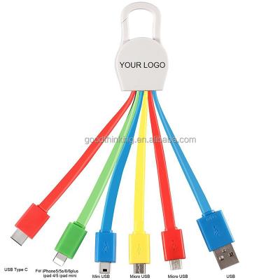 China Camera Charging Port Micro USB C USB LOGO Print Fast Charge Multiple Data Transfer 5 In 1 USB Cable for sale