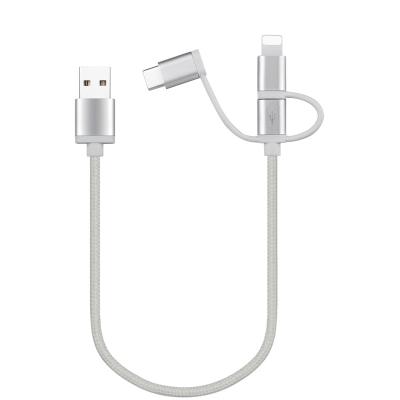 China Camera gift design charging usb cable 3 in 1 certified type C USB C logo printing fast delivery mfi app cable for sale