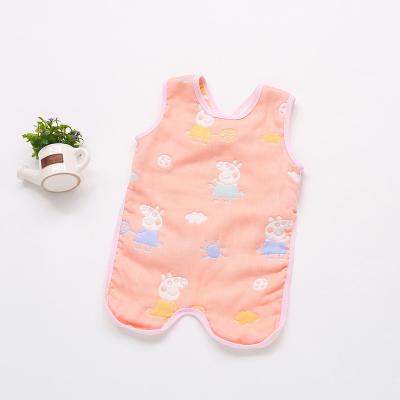 China Comfotable baby spring belly-protector sleeping bag and summer six-layer gauze vest for sale