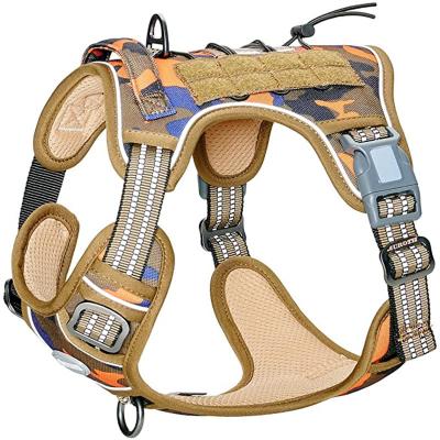 China Customized Adjustable Goods Customized No Pull Military Tactical Dog Pet Harness Dog Training Vest Dog Harness for sale