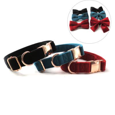 China Padded Adjustable Pet Collar All Size Quick Release Safety Velvet Dog Collars With Metal Accessories Buckles for sale