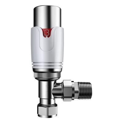 China Contemporary Hot Selling DN15 DN25 Chrome And White DOZ Thermostatic Radiator Valves TRV for sale