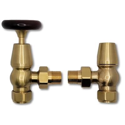 China General Traditional Antique Radiator Valve TRV Brass Angled Column Radiator Central Heating Thermostatic Valve for sale