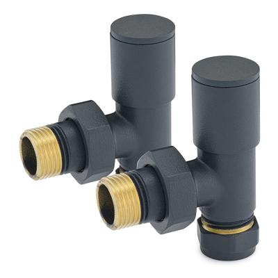 China General Anthracite Gray Angled Heated Towel Rail 15mm Radiator Valves for sale