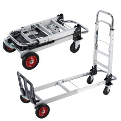 China Storage 150kg Load Four Wheels Commercial Warehouse Home Use Folding Trolley Cart for sale