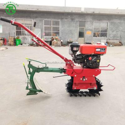 China Raises Small Plow Machine Mini Chain Track Micro Tiller Agricultural Crawler Cultivator for sale